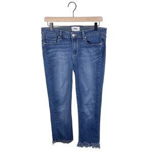 Paige Denim Skyline Skinny Cropped Frayed Jeans Easton Wash Women's Size 30
